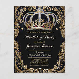 Couronne de fête d'anniversaire royale Invitation 