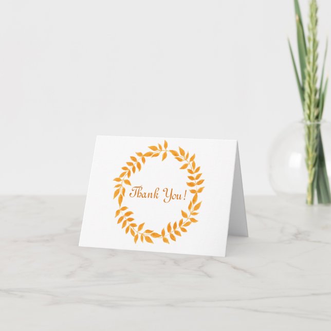 Couronne de feuilles de verdure dorées Merci ! (Devant)