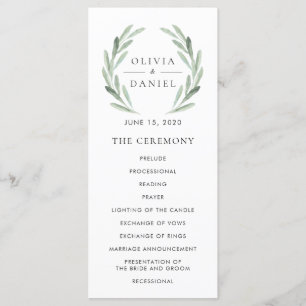 Couronne de feuilles d'olive élégante Programme de