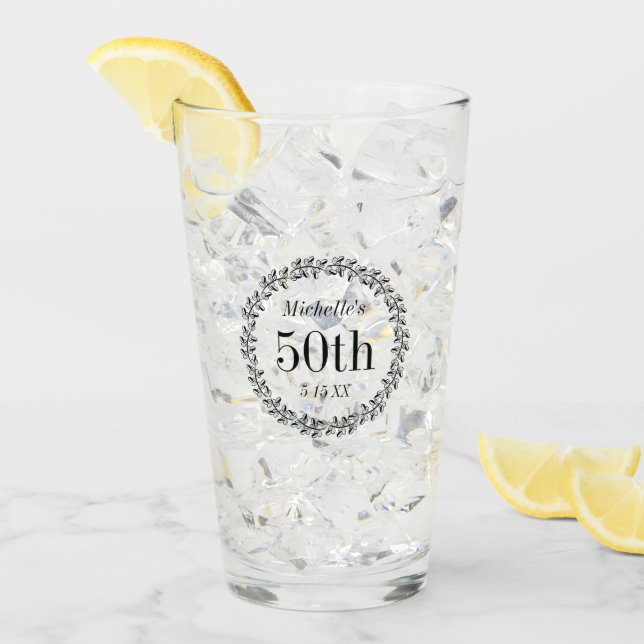 Couronne de feuilles en verre personnalisée pour 5 (Devant glace)