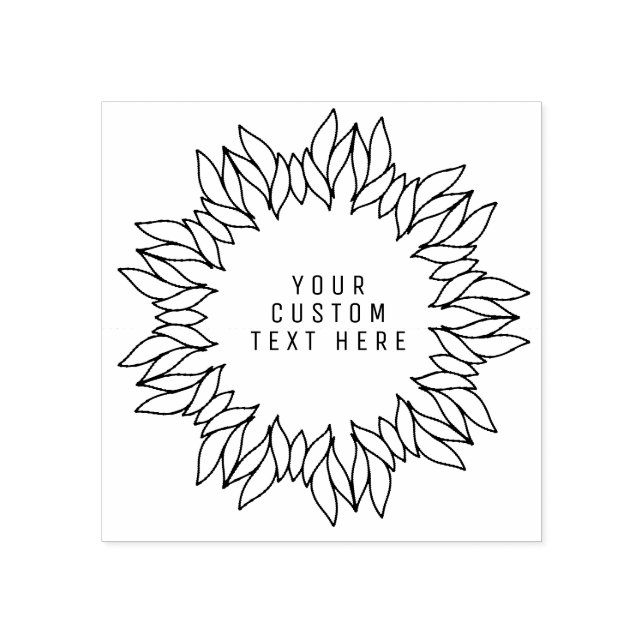 Couronne de feuilles inhabituelle tampon personnal (Impression)