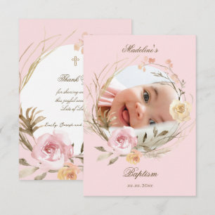 couronne de fleurs cartes de remerciement petit Ba