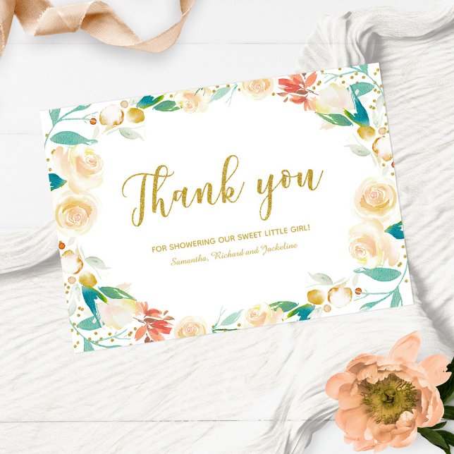 Couronne de fleurs de pêche Merci Baby Shower (Créateur téléchargé)