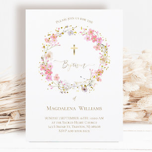 couronne de fleurs   Invitation au baptême