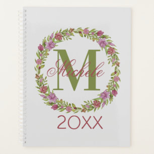 Couronne de fleurs personnalisée avec monogramme d