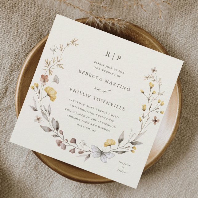 Couronne de fleurs sauvages Invitation de mariage  (Créateur téléchargé)