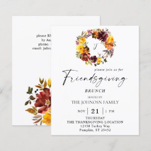 Couronne de Friendsgiving florale orange et jaune