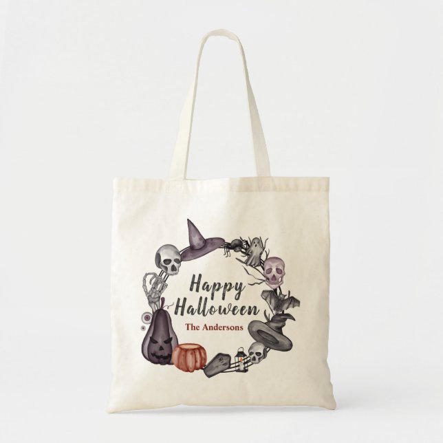 Couronne de Halloween sac fourre-tout Trick or Tre (Devant)