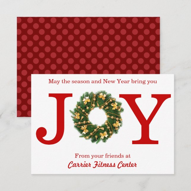 Couronne de joie Entreprise - Carte de Noël 3x5 (Devant / Derrière)