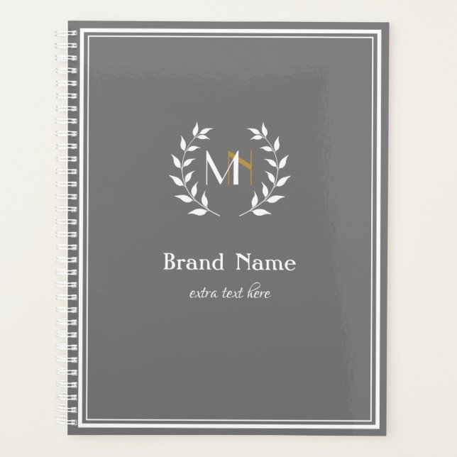 Couronne de laurier monogramme gris (Devant)