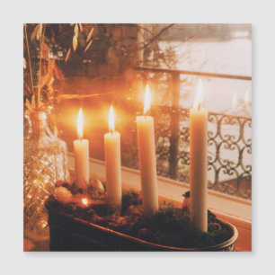 Couronne de l'Avent traditionnelle avec bougies 