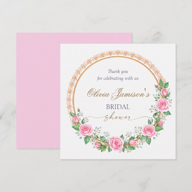 Couronne de mariée Roses Merci & Gypsophile (Devant / Derrière)