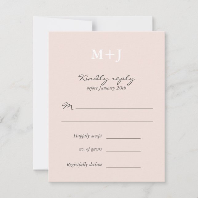 Couronne de monogramme rustique rose RSVP de maria (Devant)