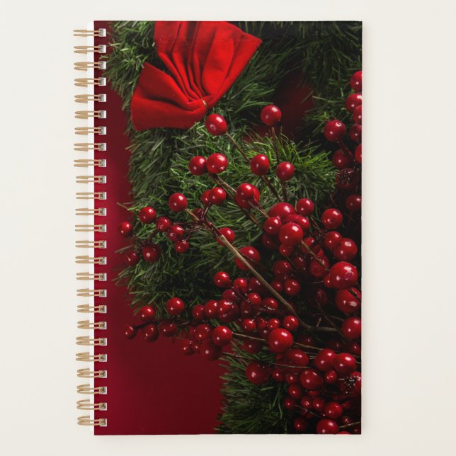 couronne de noël avec baies rouges (Devant)