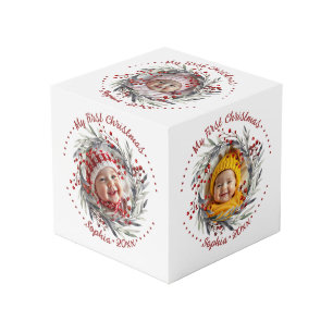 Couronne de Noël avec briques rouges cube photo