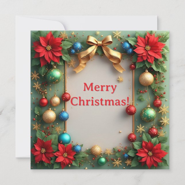 Couronne de Noël avec poinsettias (Devant)