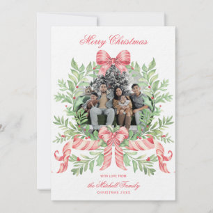 Couronne de Noël Bonbon Arc   Carte Photo