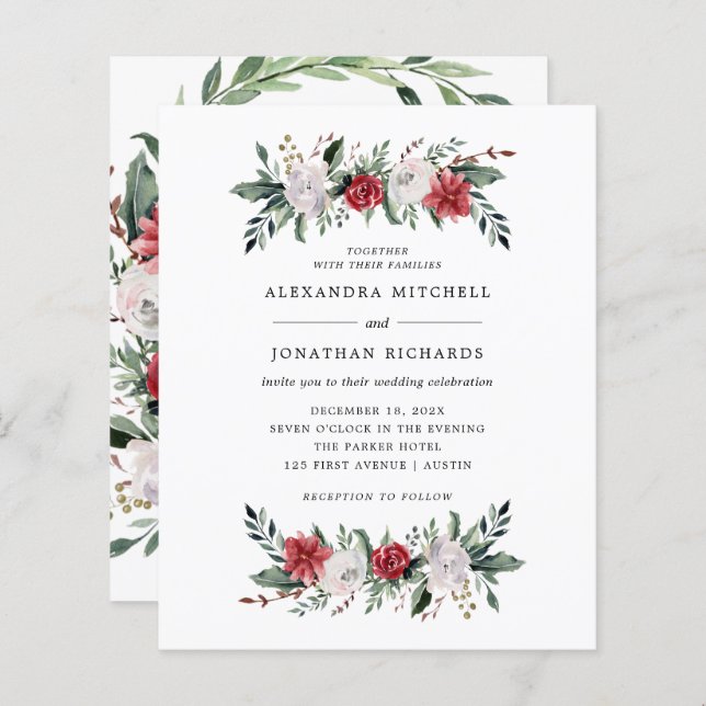 Couronne de Noël | BUDGET Floral Vacances Mariage (Devant / Derrière)