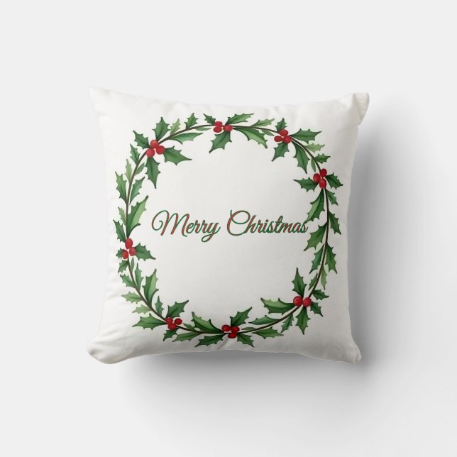 Couronne de Noël Coussin pour Décoration de Maison (Recto)