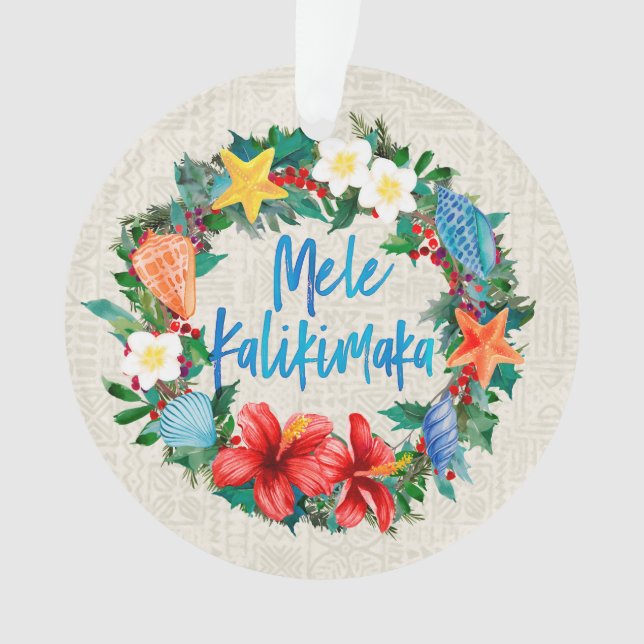 Couronne de Noël de plage hawaïenne Mele Kalikimak (devant)