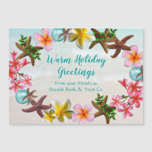 Couronne de Noël de Plumeria Chaude Carte Magnétiq
