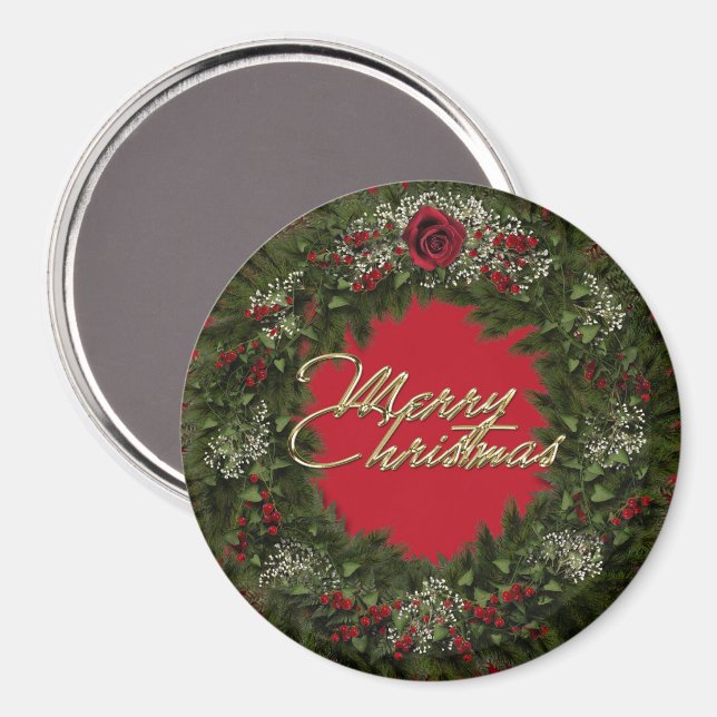 Couronne de Noël Magnet (Recto/Verso)