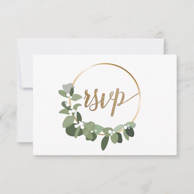 Couronne de Noël mariage Or RSVP sans envoi postal (Devant)