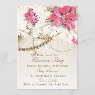 Couronne de Noël rose Invitation à une fête de v