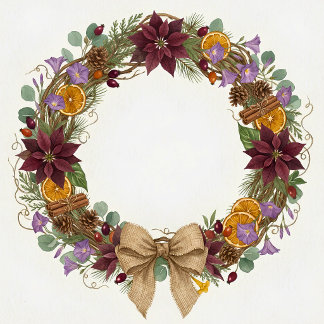 Couronne de Noël Tropicale Ornement en Céramique