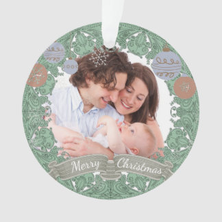 Couronne de Noël vintage avec photo personnalisée