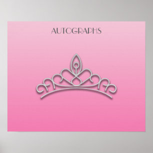 Couronne de pageant rose et argent Poster d'autogr