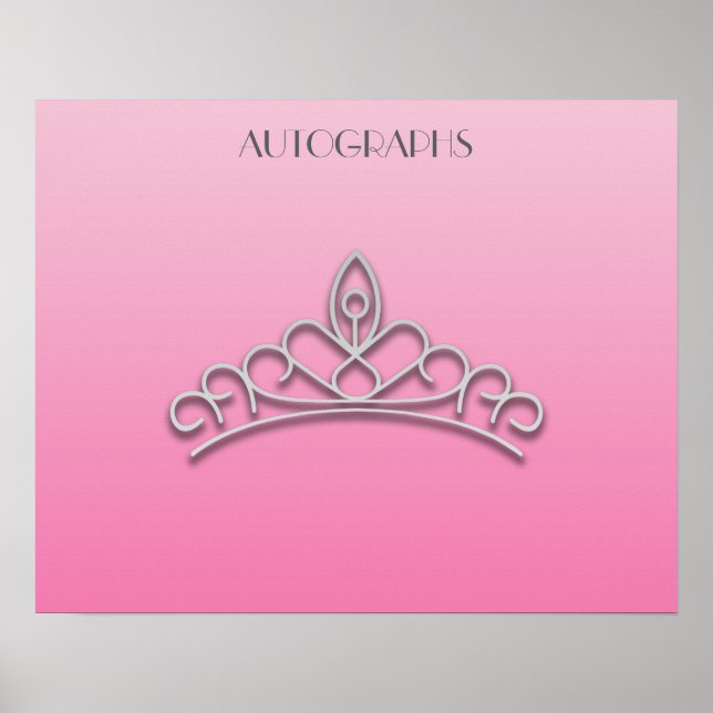 Couronne de pageant rose et argent Poster d'autogr (Devant)
