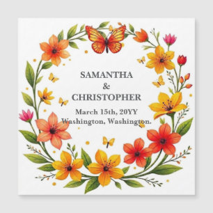 Couronne de papillons floraux Mariage Texte person