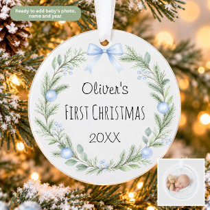 Couronne de photo de l'ornement de Noël de bébé