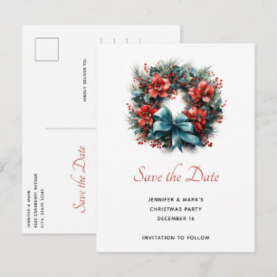 Couronne de pin avec carte de Noël de sauvegarde d