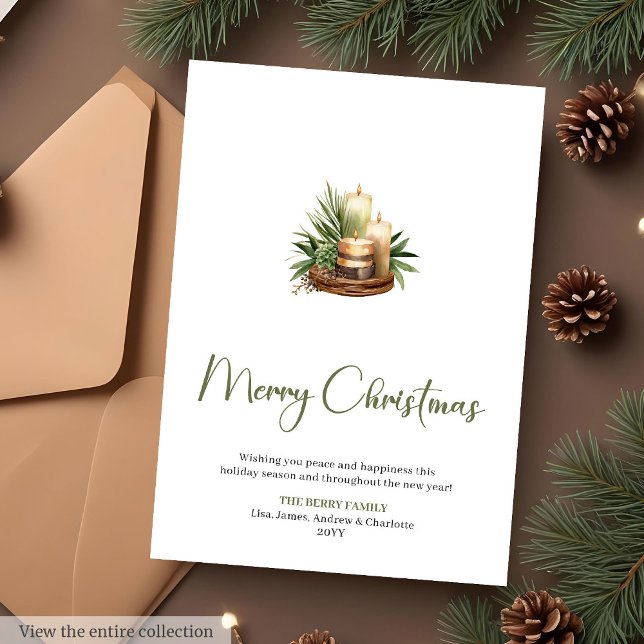 Couronne de pin scandinave Carte de Noël imprimabl (Scandinavian Pine Wreath Printable Christmas Greeting Card

)