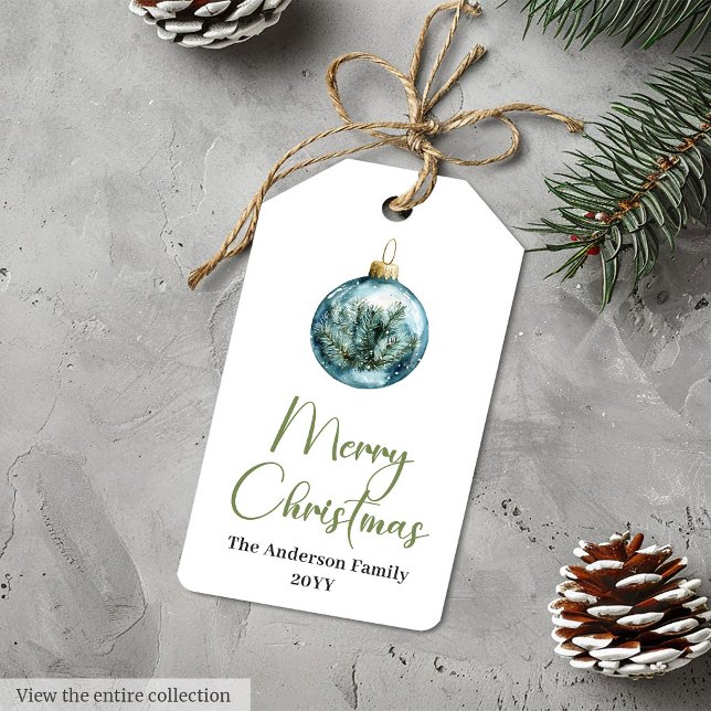 Couronne de pin simple boho étiquette cadeau de No (Simple Boho Pine Wreath Christmas Party Gift Tag

)