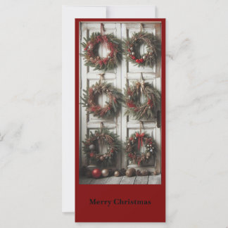Couronne de porte de Noël Carte personnalisée de v
