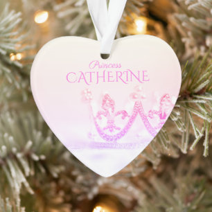 Couronne de princesse rose argentée Ornement