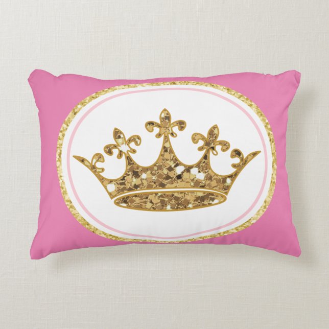 Couronne de princesse rose en or Coussin personnal (Devant)