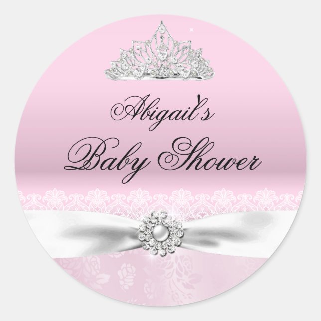 Couronne de princesse rose et blanche Autocollant  (Devant)