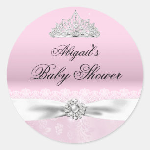 Couronne de princesse rose et blanche Autocollant 