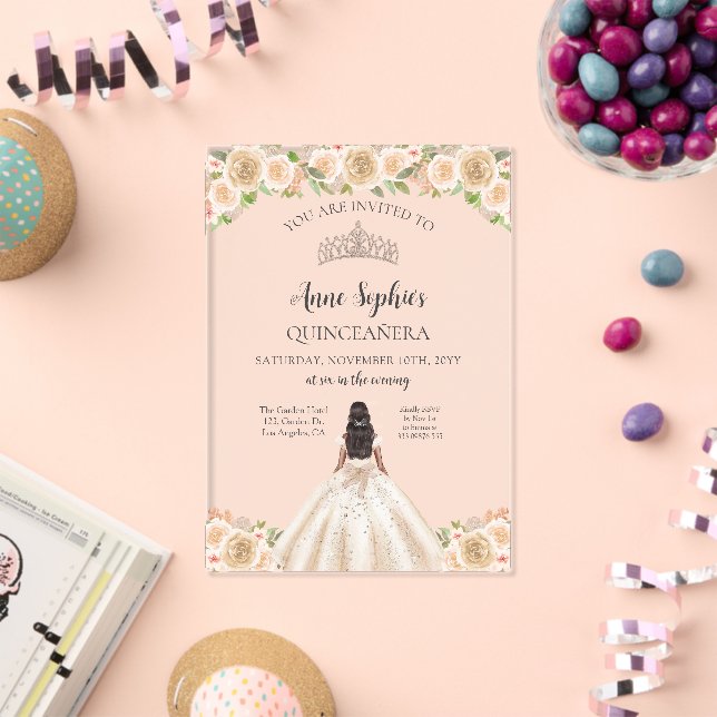 Couronne de Quinceañera Invitation transparente (Insitu (Célébration))