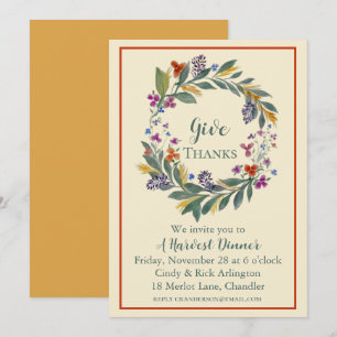 Couronne de récolte Invitation Remercier