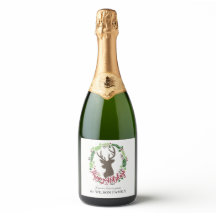 Couronne de rennes Sparkling Boite à vin étiquette