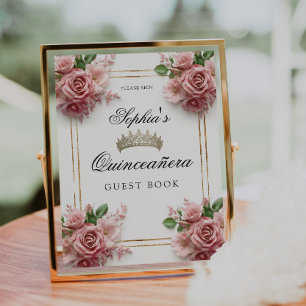 Couronne de roses roses pour Quinceañera Livre d'o