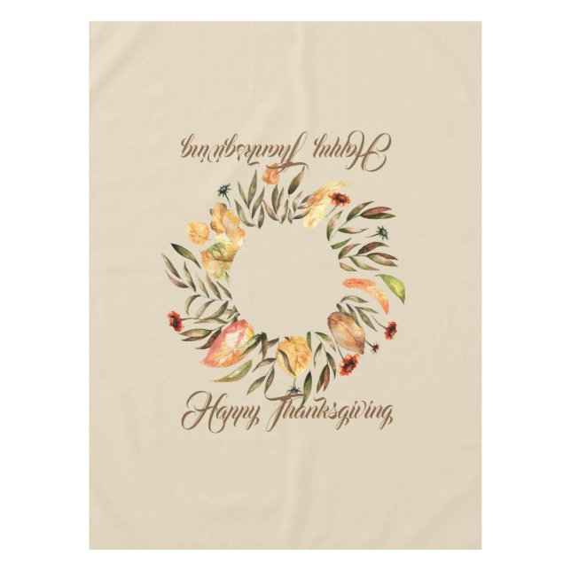 Couronne de Thanksgiving automnale nappe de table (Devant)