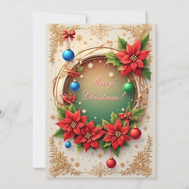 Couronne de vacances d'hiver 🎄❄️ Fleur de Poinset (Devant)