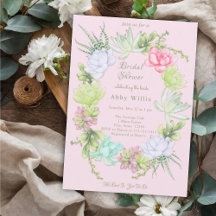 Couronne de verdure succulente Invitation Baby Sho