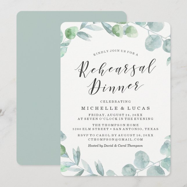 Couronne délicate | Invitation au dîner de répétit (Devant / Derrière)
